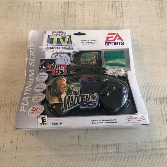 EA Sports Other - Vintage 2004 Jakks TV Games 1 Player EA Sports Madden 95 and NHL 95.  (NIB)